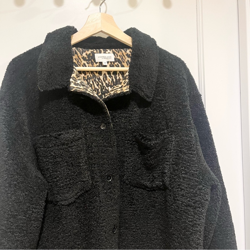 Sincerely Jules x Bandier Aspen Sherpa Black Leopard M - Picture 6 of 10